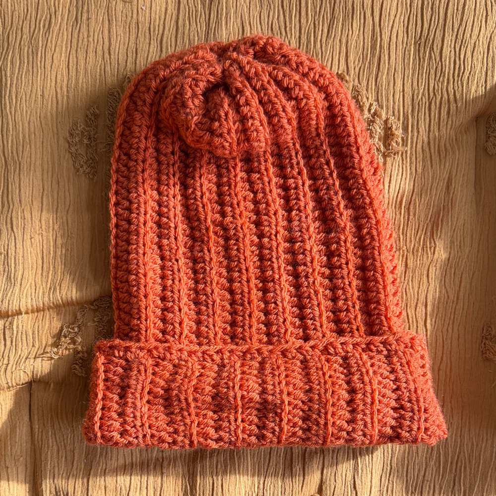 Unisex Knit Hat and Scarf Set - Mustard, Orange, Red - Picture 3 of 6